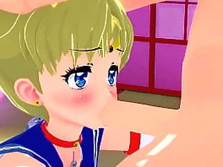 Horny Student Sailor Moon Passionately Sucks Dick l 3D SFM hentai uncensored 3d pov